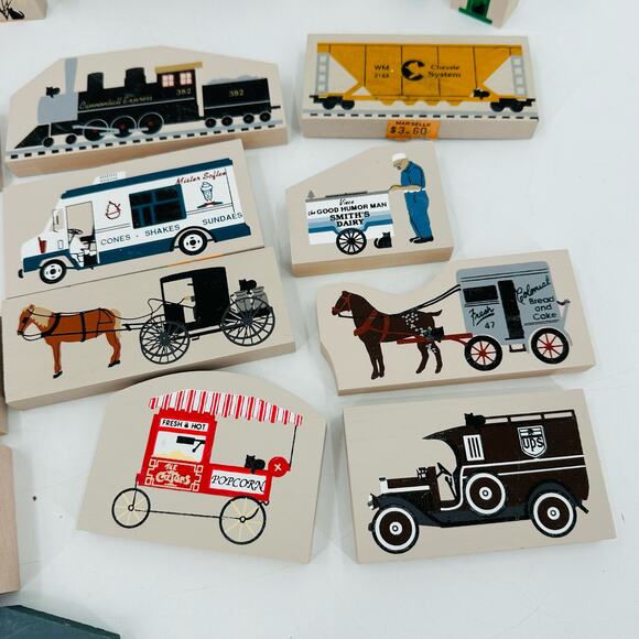 Cats Meow Village Shelf Sitters 80s 90s Faline People Horse & Buggy Train Lot - Picture 5 of 7